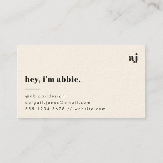 Minimale  retro Organic Natural Cream Visitekaartje (Achterkant)