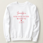 Minimale Retro Rode & Roze Persoonlijke Bacheloret Trui<br><div class="desc">Minimale Retro Rode & Roze Persoonlijke Bachelorette Trui</div>