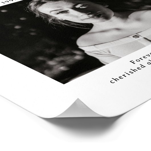 Minimale Retro-Rouwbord Foto Ter Herinnering Poster (Hoek)