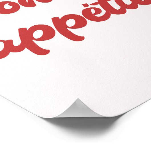 Minimale Retro Script 'Bon Appétit' Keuken Poster (Hoek)
