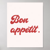 Minimale Retro Script 'Bon Appétit' Keuken Poster (Voorkant)