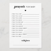 Minimale Retro Script Prayers voor Baby Baby showe Advieskaart (Voorkant)