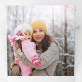 Minimale retro-startpunten in wintersneeuw drieluik wenskaart (Binnenzijde eerst)