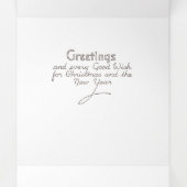 Minimale retro-startpunten in wintersneeuw drieluik wenskaart (Binnenkant midden)