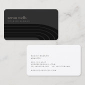 Minimale retro Stripe Waves Visitekaartje (Voorkant / Achterkant)