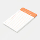 Minimale retro typografie | Oranje monogram Post-it® Notes (Schuin)