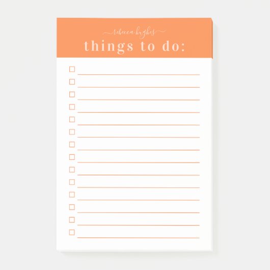 Minimale retro typografie | Oranje monogram Post-it® Notes (Voorkant)