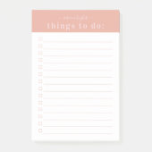 Minimale retro typografie | roze monogram post-it® notes (Voorkant)