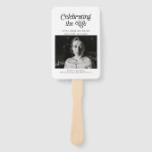 Minimale Retro Uitvaartdienst Order of Service Handwaaier (Voorkant)