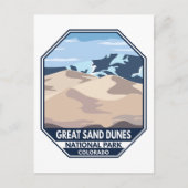Minimale retro van Great Sand Dunes National Park Briefkaart (Voorkant)