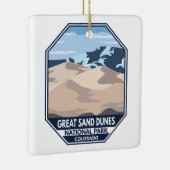 Minimale retro van Great Sand Dunes National Park Keramisch Ornament (Rechts)