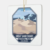 Minimale retro van Great Sand Dunes National Park Keramisch Ornament (Links)
