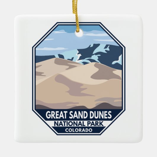 Minimale retro van Great Sand Dunes National Park Keramisch Ornament (Voorkant)