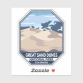 Minimale retro van Great Sand Dunes National Park Sticker (Vel)