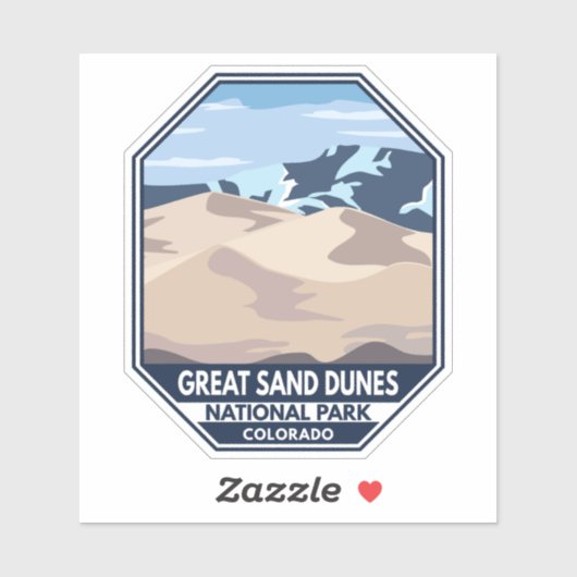 Minimale retro van Great Sand Dunes National Park Sticker (Vel)