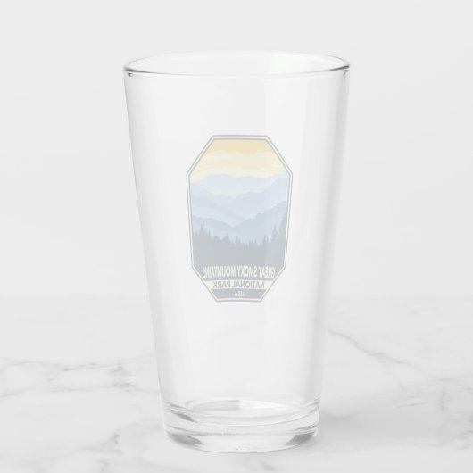 Minimale retro van het nationaal park Great Smoky  Glas (Achterkant)