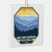 Minimale retro van het nationaal park Great Smoky Keramisch Ornament (Rechts)