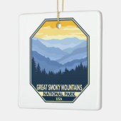 Minimale retro van het nationaal park Great Smoky Keramisch Ornament (Links)