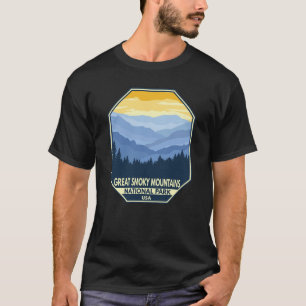 Minimale retro van het nationaal park Great Smoky  T-shirt