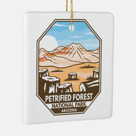 Minimale retro van het nationaal park Petrified Fo Keramisch Ornament (Rechts)