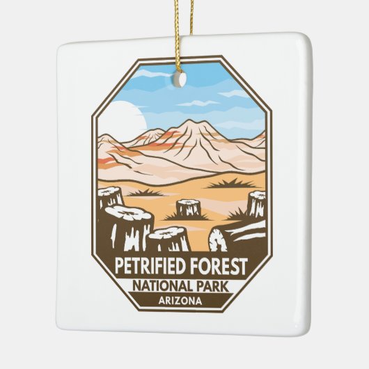 Minimale retro van het nationaal park Petrified Fo Keramisch Ornament (Links)