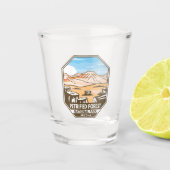Minimale retro van het nationaal park Petrified Fo Shot Glas (Voorkant)