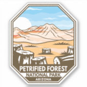 Minimale retro van het nationaal park Petrified Fo Sticker (Voorkant)