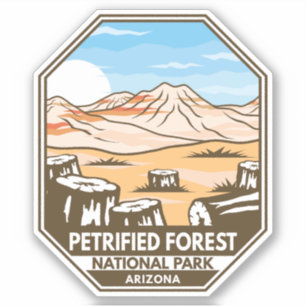 Minimale retro van het nationaal park Petrified Fo Sticker
