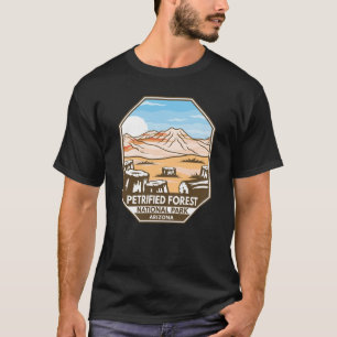 Minimale retro van het nationaal park Petrified Fo T-shirt