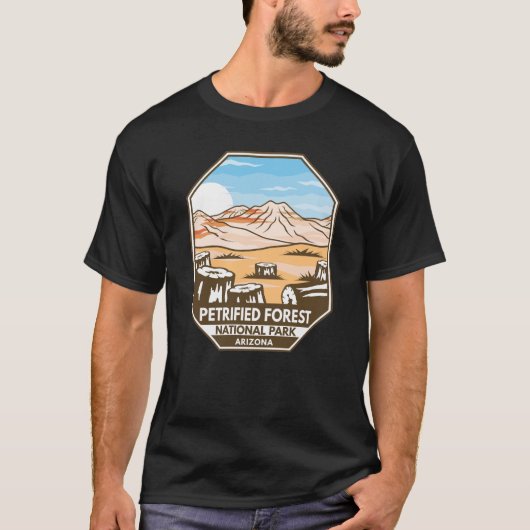 Minimale retro van het nationaal park Petrified Fo T-shirt (Voorkant)