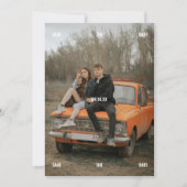 Minimale retro volledige foto bruiloft save the date (Voorkant)