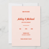 Minimale retro volledige foto bruiloft save the date (Achterkant)