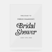 Minimale Retro Welkomstkaart Bruidsborrel Acryl Bord (Voorkant)