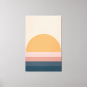 Minimale retro zonsondergang - neutraal canvas afdruk (Voorkant)