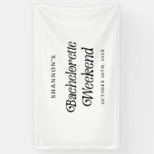 Minimale Retro Zwart en Wit Jonggezellenweekend Spandoek (Verticaal)