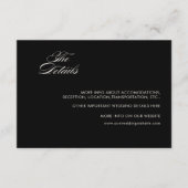 Minimale retro zwart oud geld bruiloft details kaa informatiekaartje (Voorkant)