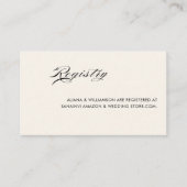 Minimale retro zwart oud geld bruiloft register informatiekaartje (Voorkant)