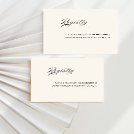 Minimale retro zwart oud geld bruiloft register informatiekaartje