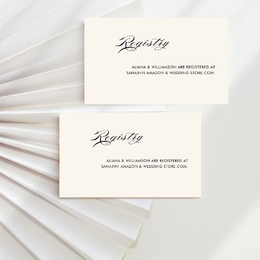 Minimale retro zwart oud geld bruiloft register informatiekaartje