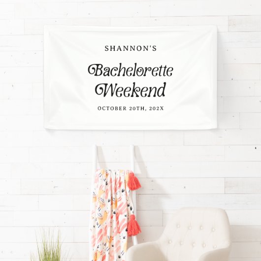 Minimale Retro Zwart-Wit Afscheidsfeestje voor de  Spandoek (Insitu)