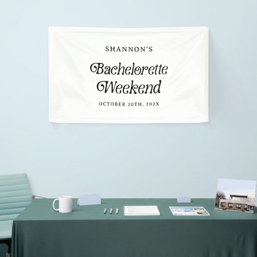 Minimale Retro Zwart-Wit Afscheidsfeestje voor de  Spandoek (Beurs)