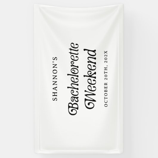 Minimale Retro Zwart-Wit Afscheidsfeestje voor de Spandoek (Verticaal)