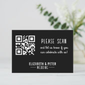 Minimale Retro Zwart Wit Bruiloft RSVP Kaartje (Staand voorkant)