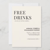 Minimale retro zwart-wit vrije drinken kaart (Voorkant)