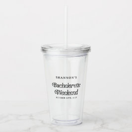 Minimale Retro Zwarte en Witte Meidenavond Acryl Drinkbeker