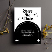 Minimale Retroboog zwart-wit Save The Date