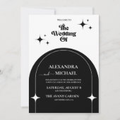 Minimale Retroboog zwarte en witte uitnodiging (Voorkant)