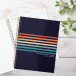 Minimale retrorstripes planner<br><div class="desc">Minimalistisch Notitieboek van de Stripes Planner van de Retro Stripes. Gepersonaliseerd met jouw naam of douanetekst.</div>