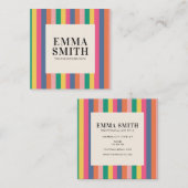 Minimale retrorstripes vierkante visitekaartje (Voorkant / Achterkant)