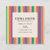 Minimale retrorstripes vierkante visitekaartje (Achterkant)